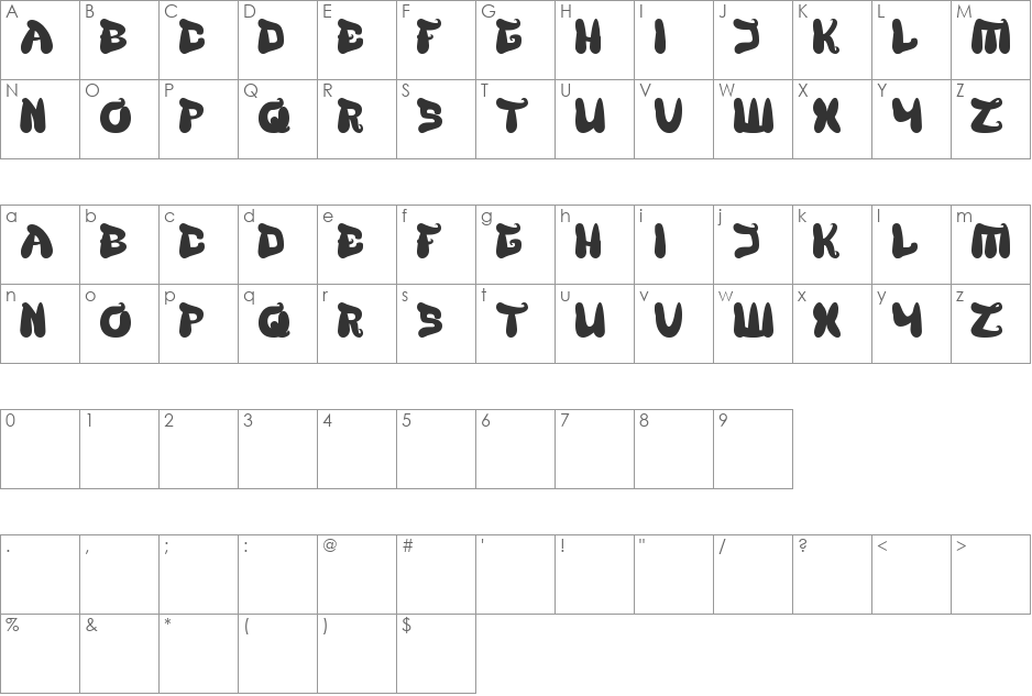 BREATH font character map preview