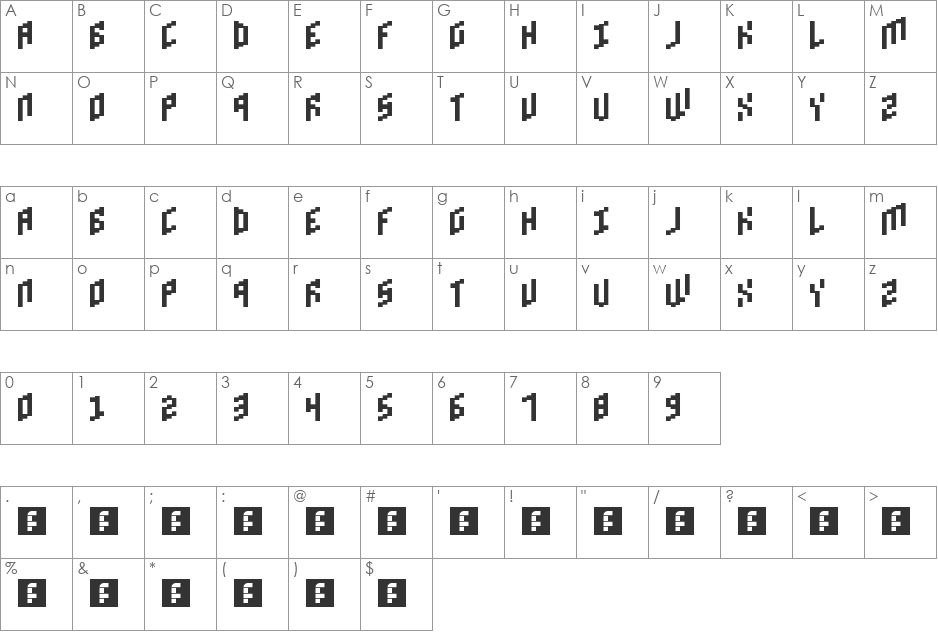 Brick Bold font character map preview