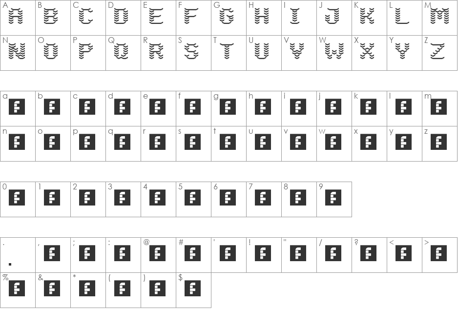 brick-block font character map preview