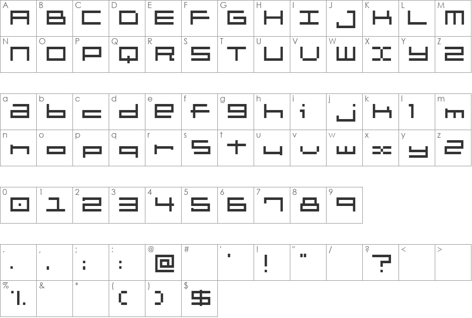brickle font character map preview