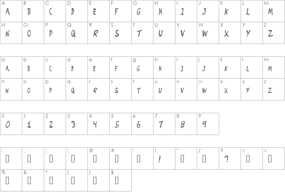 Brick_Wall font character map preview