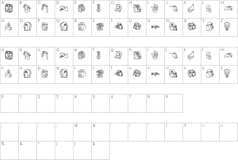 BRIGADA RAMONA PARRA font character map preview