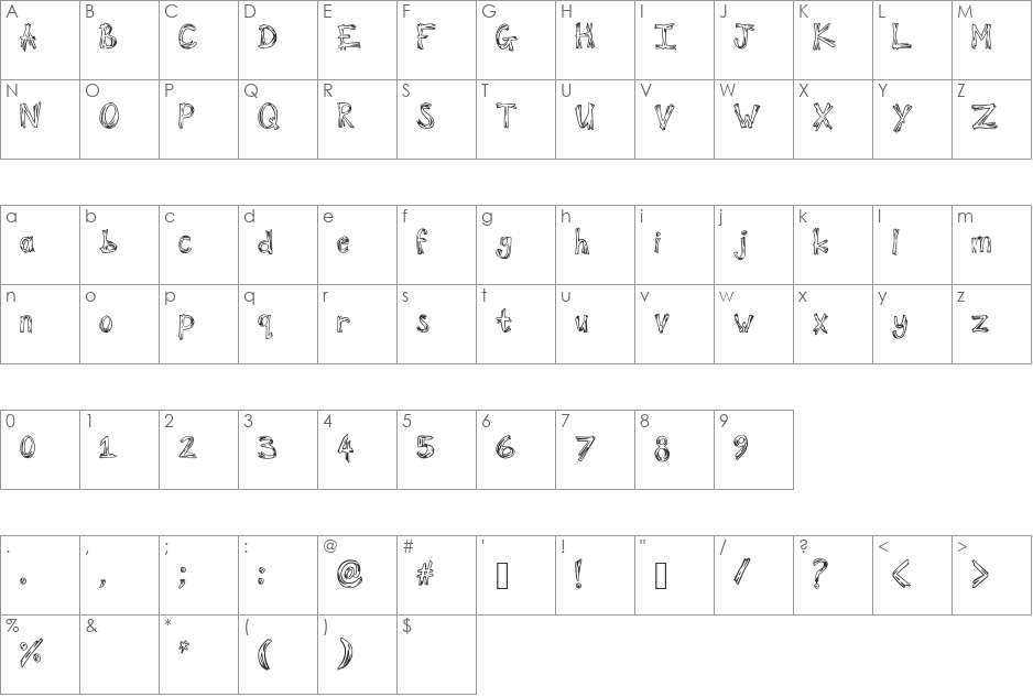 Britin_Final_Version font character map preview