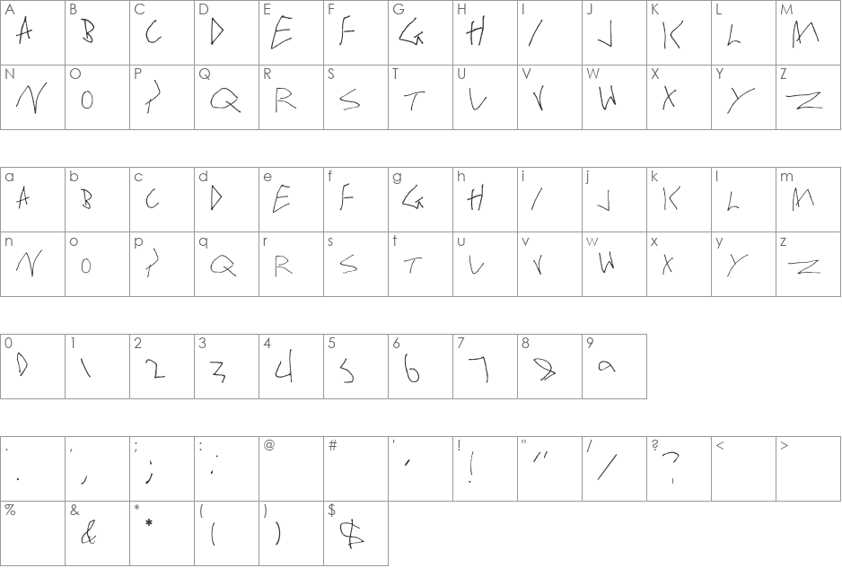 Broke font character map preview
