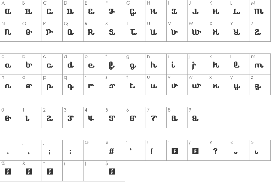 Bromance font character map preview