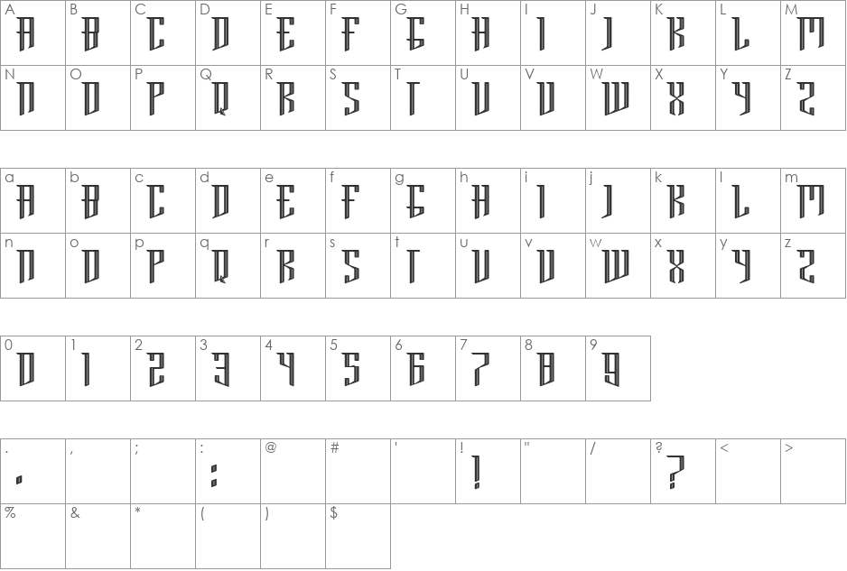Brooklyn font character map preview