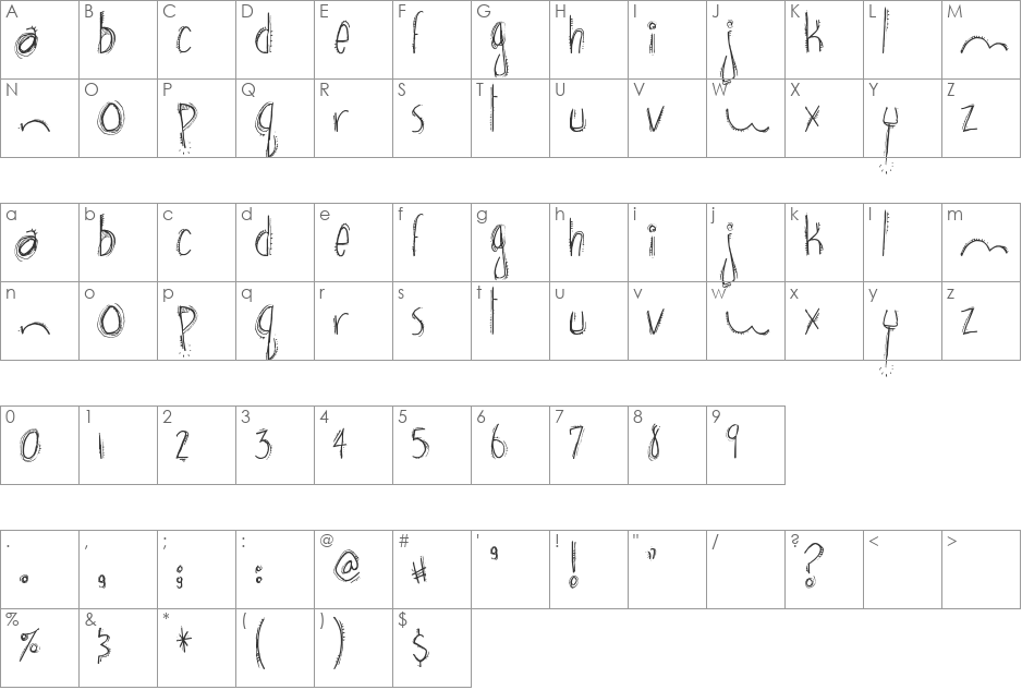 brown bear funk font character map preview