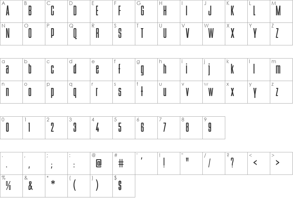 BStyle font character map preview