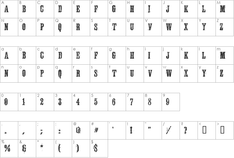 Bumbayo Font Fabrik  font character map preview