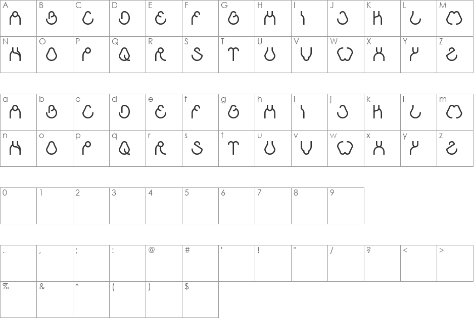 aha experience font character map preview