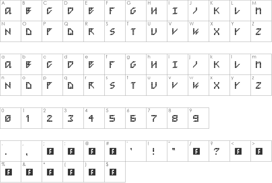 Ahh Yeah font character map preview