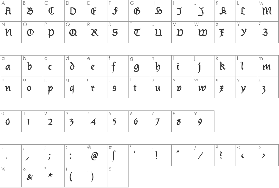 Burtinomatic-DemiBold font character map preview