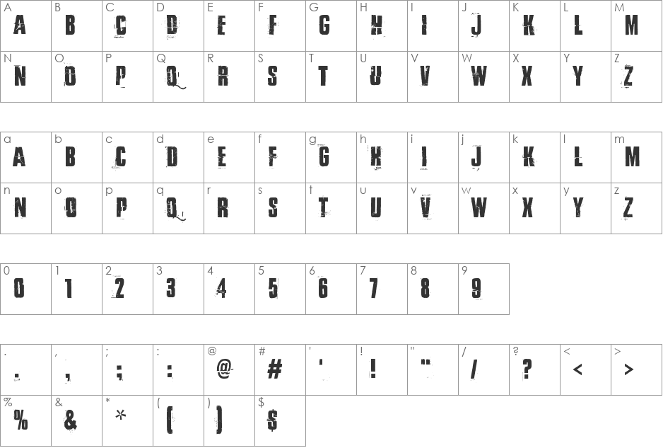 By the way font character map preview