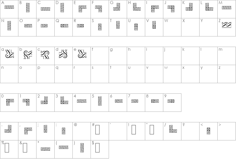 ByDesign Borders3 font character map preview