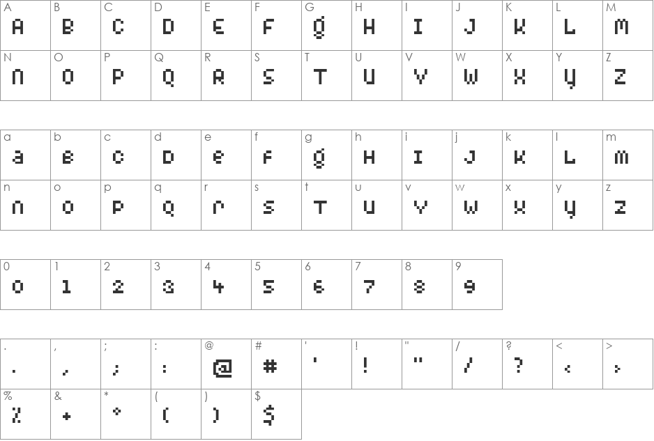 BylinearSmallCaps font character map preview