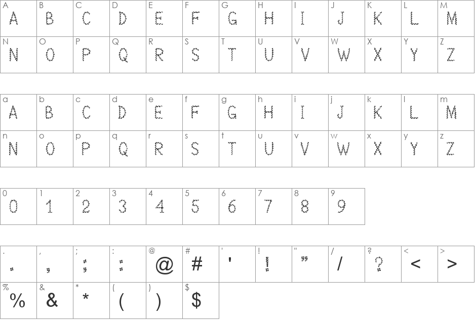 Bymberangiykas_Full_Big font character map preview
