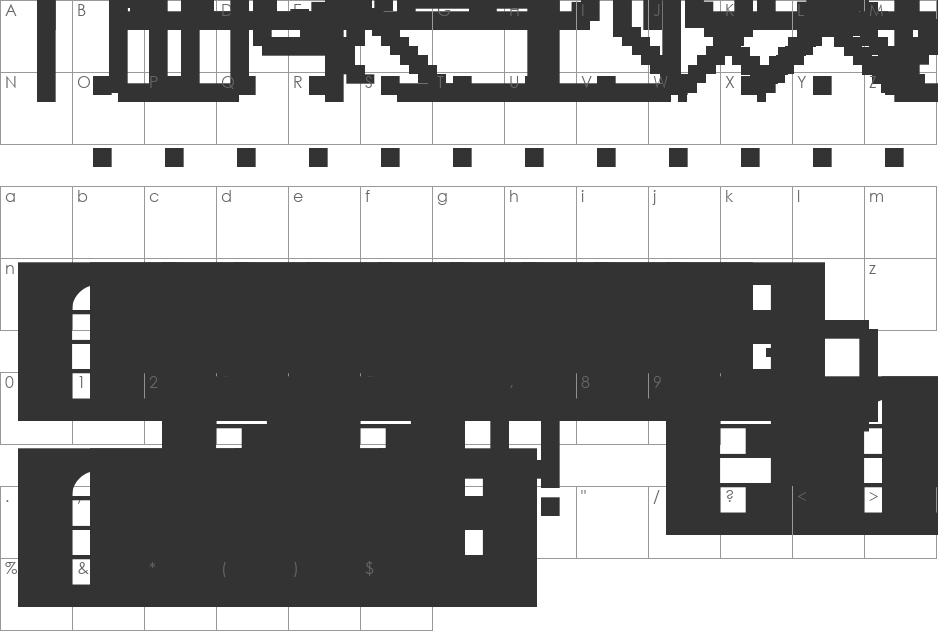 C-BLOCKS font character map preview