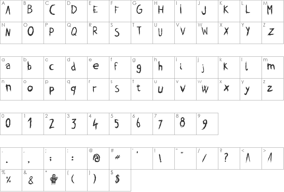 cabanyalZ font character map preview