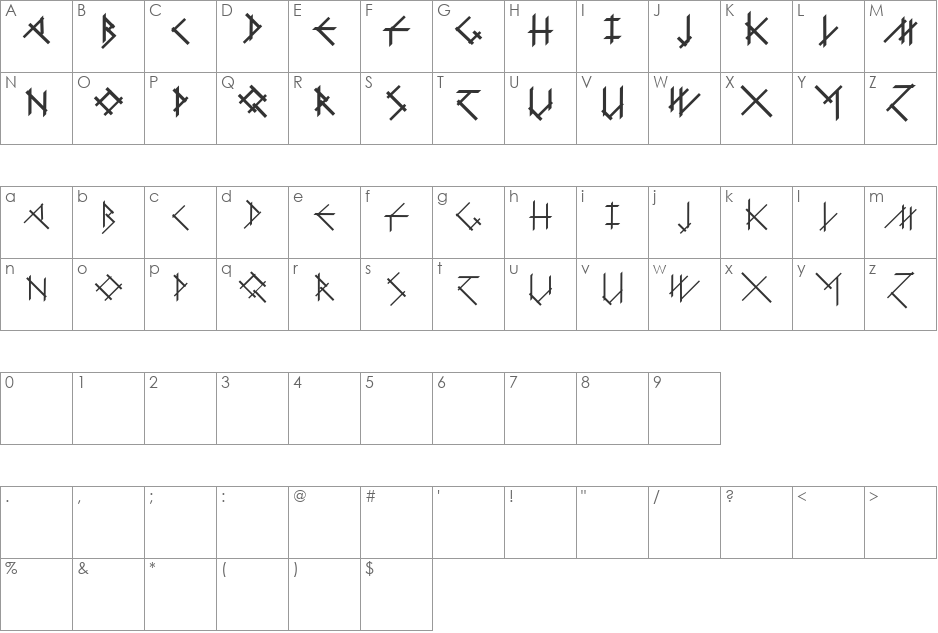 CalligImprovis-BoldPlus font character map preview