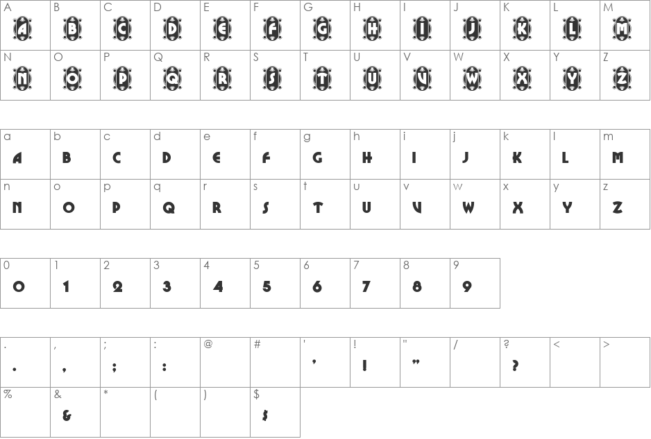 Cameo Appearance NF font character map preview