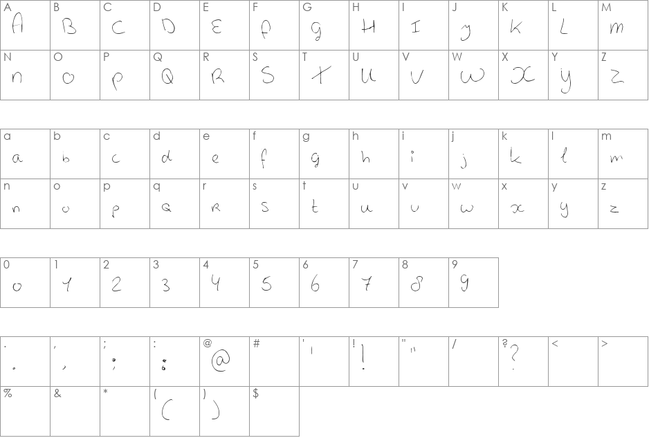 Can you read? font character map preview