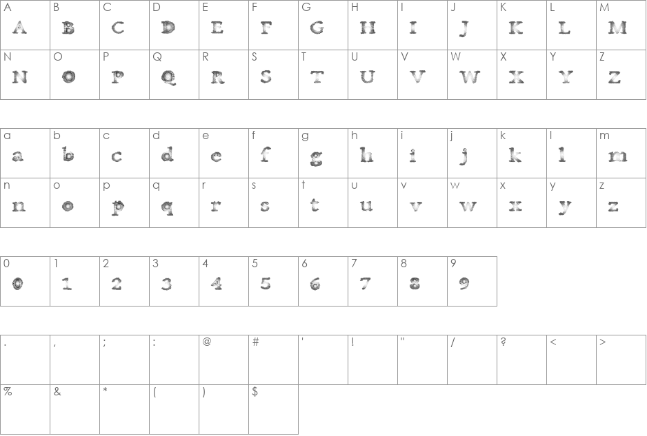 CanadaMist font character map preview