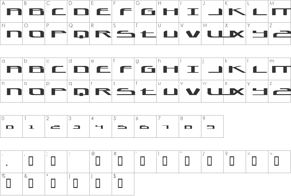 Cancer font character map preview