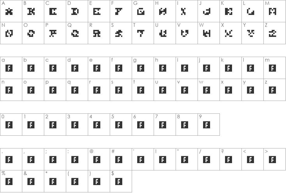 CANCEROUS font character map preview