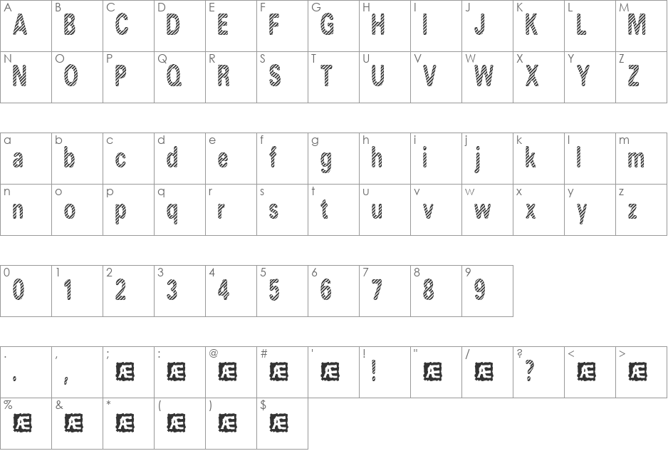 Candy Stripe (BRK) font character map preview