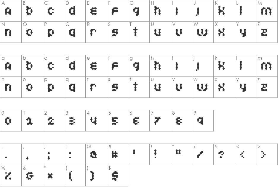 Candybar font character map preview