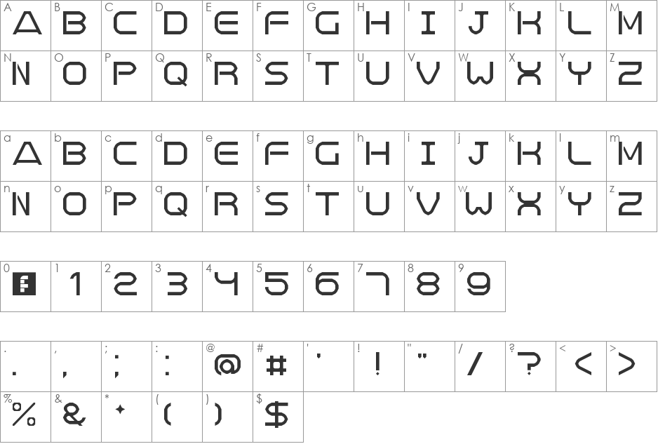 Air Force Reserve font character map preview