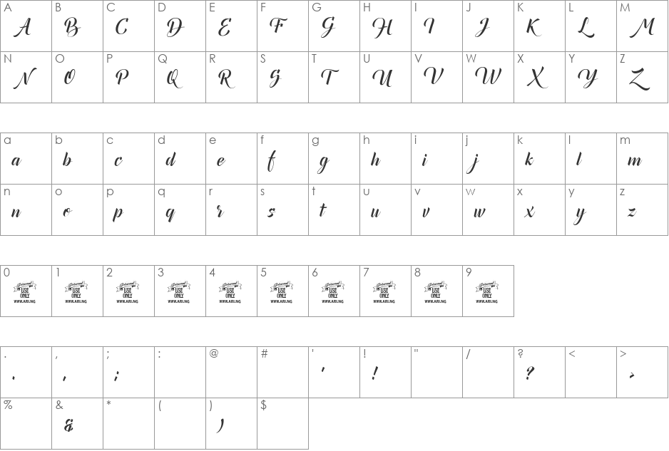 Canela Bark Personal Use font character map preview