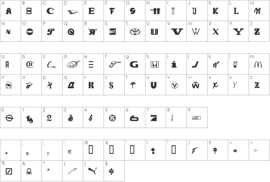 CapitalisPirata font character map preview