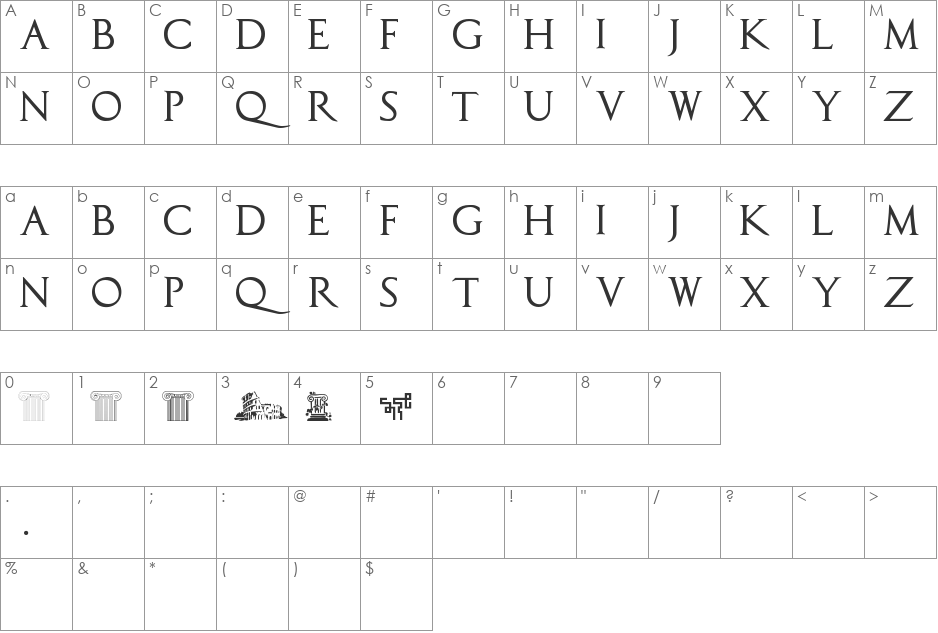 CapitalisTypOasis font character map preview
