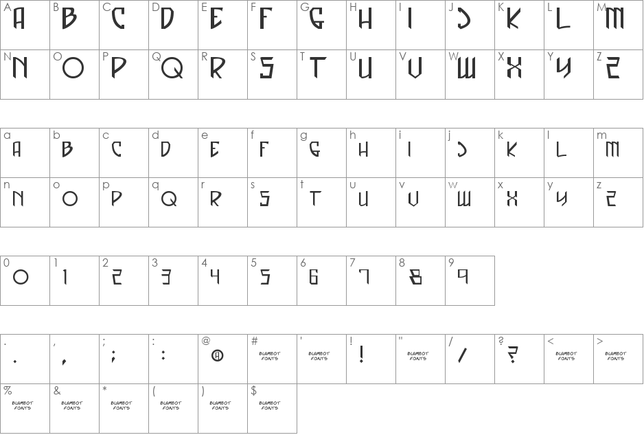 Captain Spandex font character map preview
