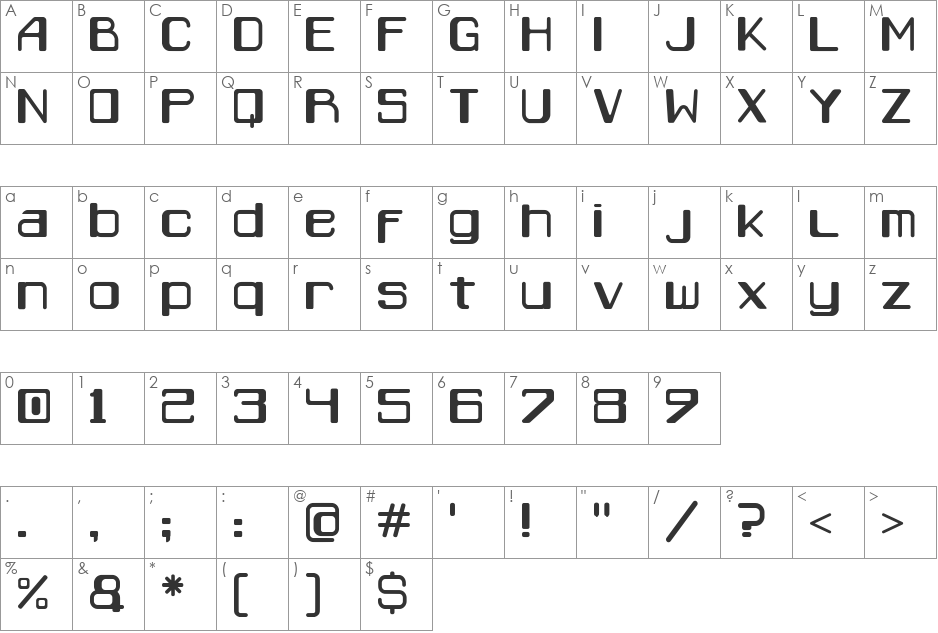 CaracasCursiva font character map preview