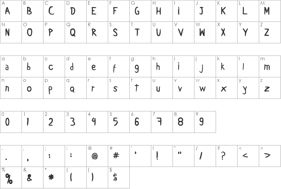 Carbonica font character map preview