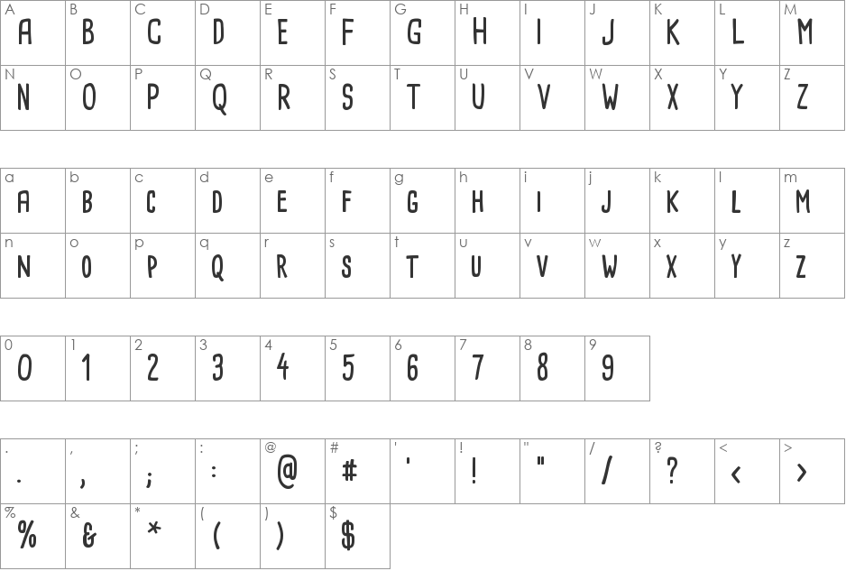 Cardenio Modern font character map preview