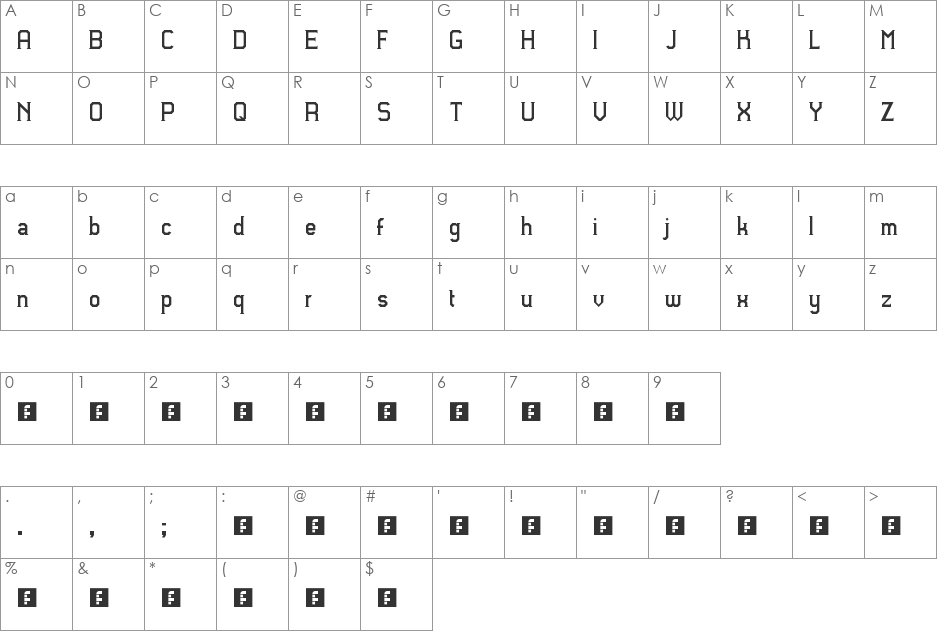 Carlstown font character map preview