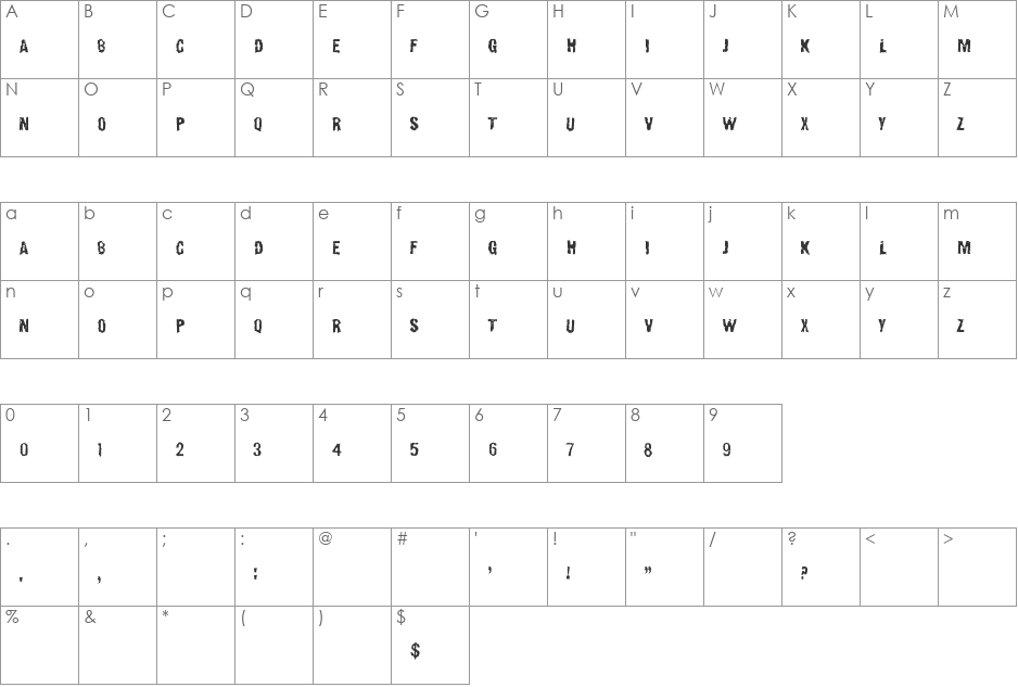 CarnalDevices font character map preview