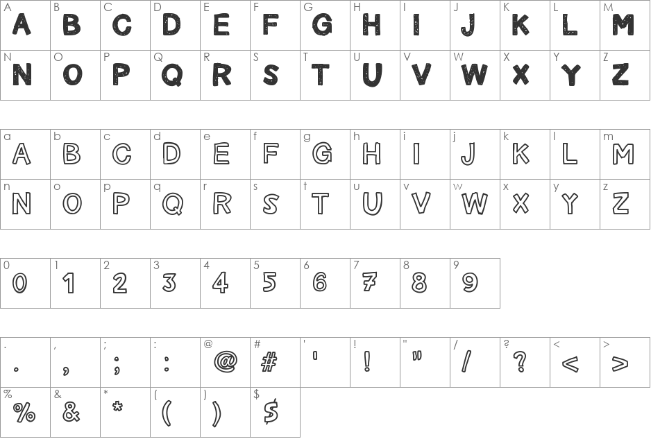 Carnetdevoyage font character map preview