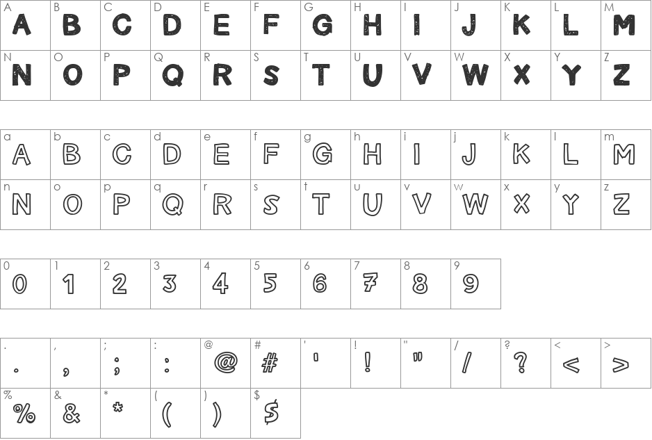 Carnetdevoyage font character map preview