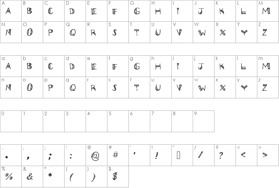 CarnivalBlock font character map preview