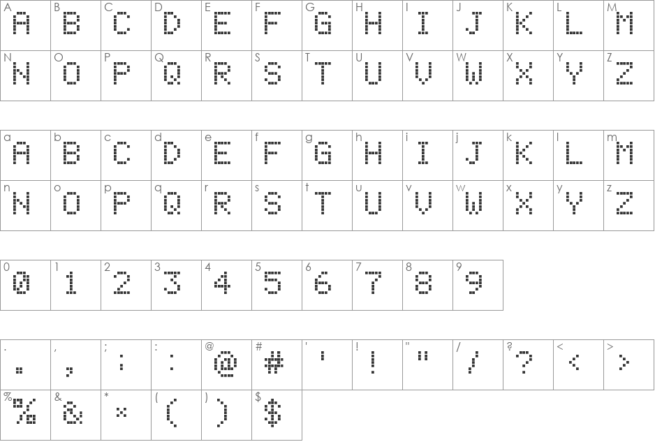 Casio fx-7800GC font character map preview