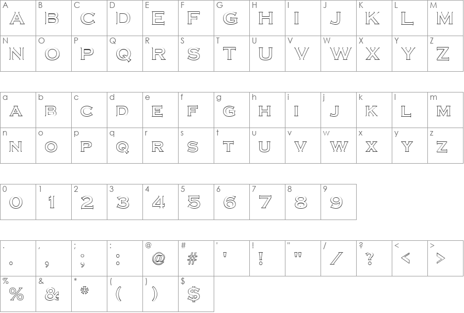 CASSIDY font character map preview