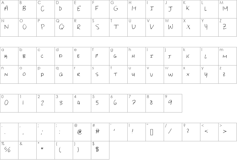 CassidyFont font character map preview