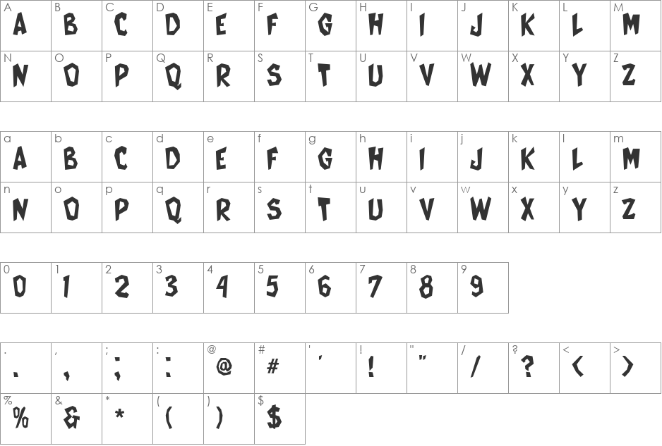 Cat Women font character map preview