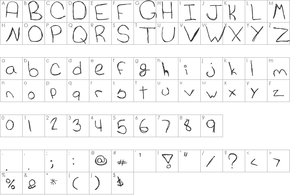 Cat's Awesomely Awesome Font font character map preview