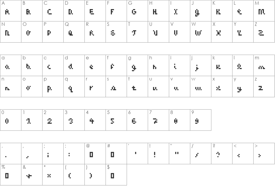 CaZOOM font character map preview