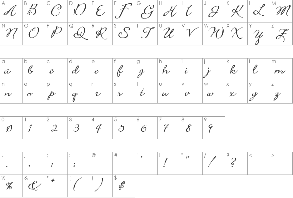 CBX-Heber font character map preview
